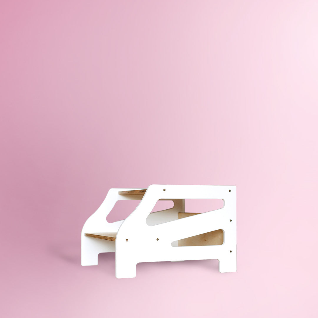 Sgabello Design a Strisce - Bianco