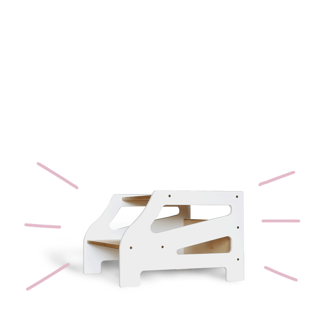 Sgabello Design a Strisce - Bianco