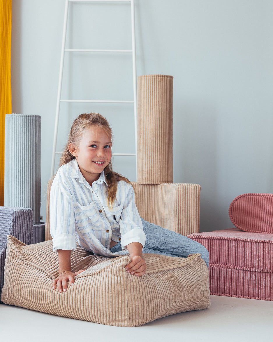 Brown Sugar Square Ottoman - Pouf Quadrato in Velluto a Coste