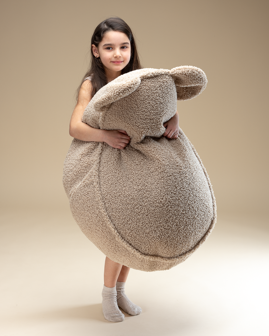 Biscuit Bear Beanbag - Poltrona a Sacco con Orecchie da Orso