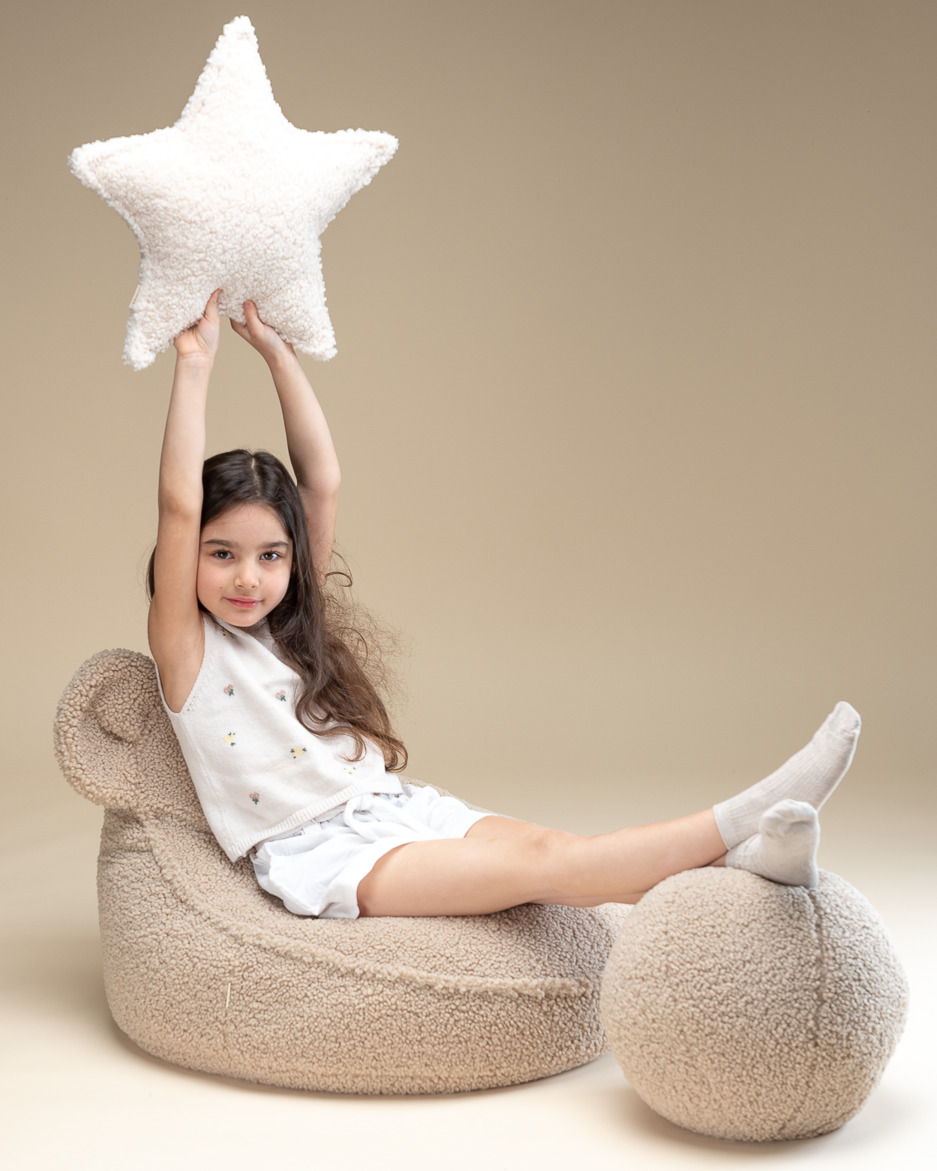 Biscuit Bear Beanbag - Poltrona a Sacco con Orecchie da Orso