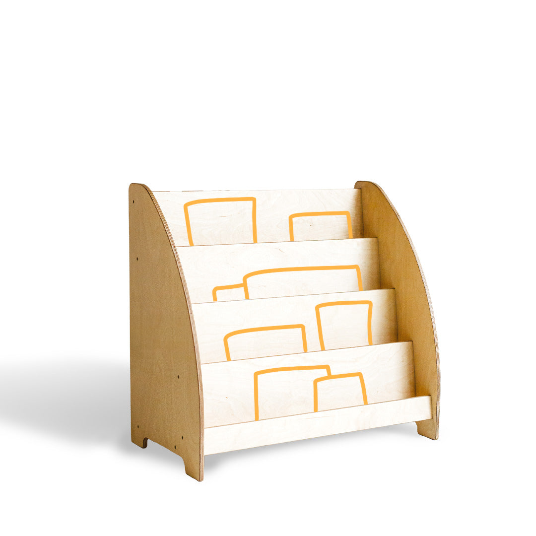 Scaffale Montessori per Libri - Legno Naturale