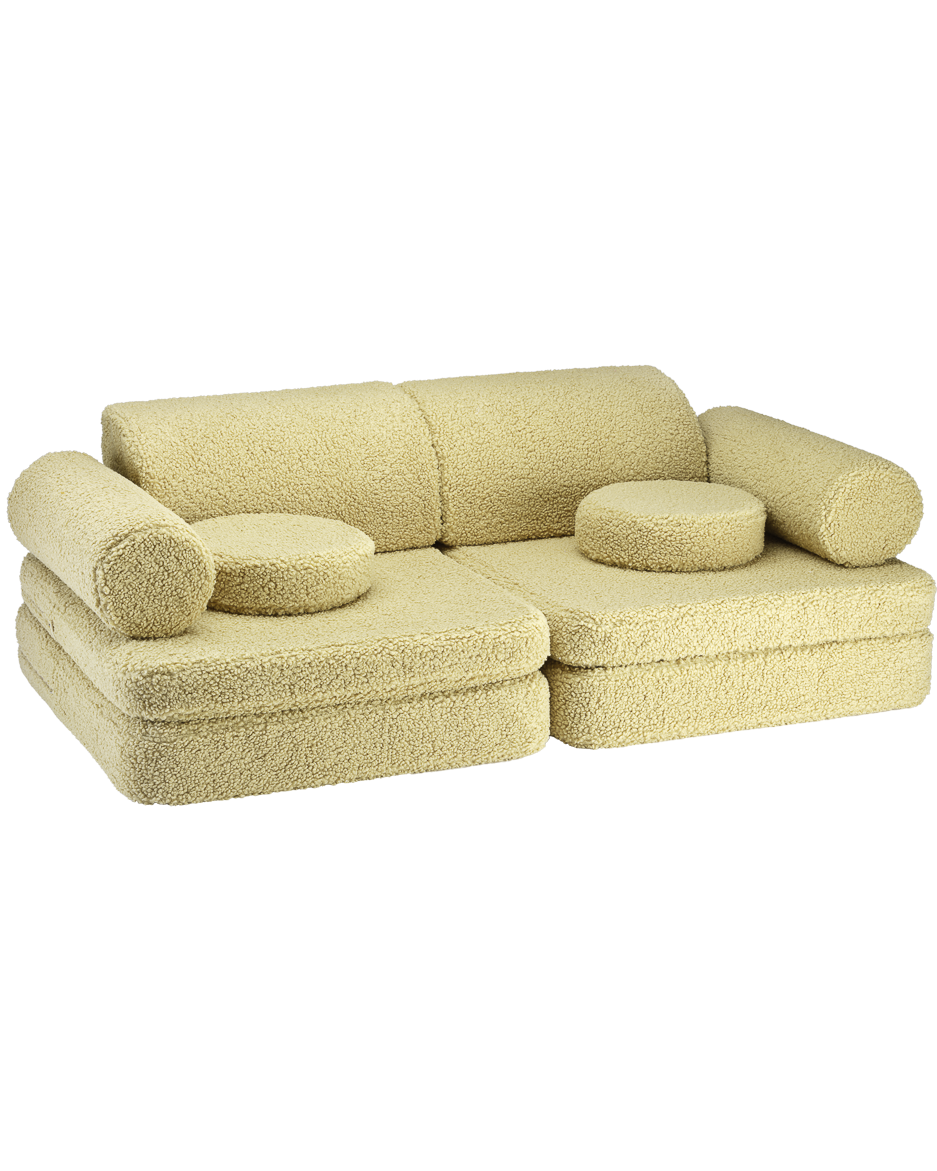 Matcha Settee - Divanetto Morbido in Tessuto Teddy