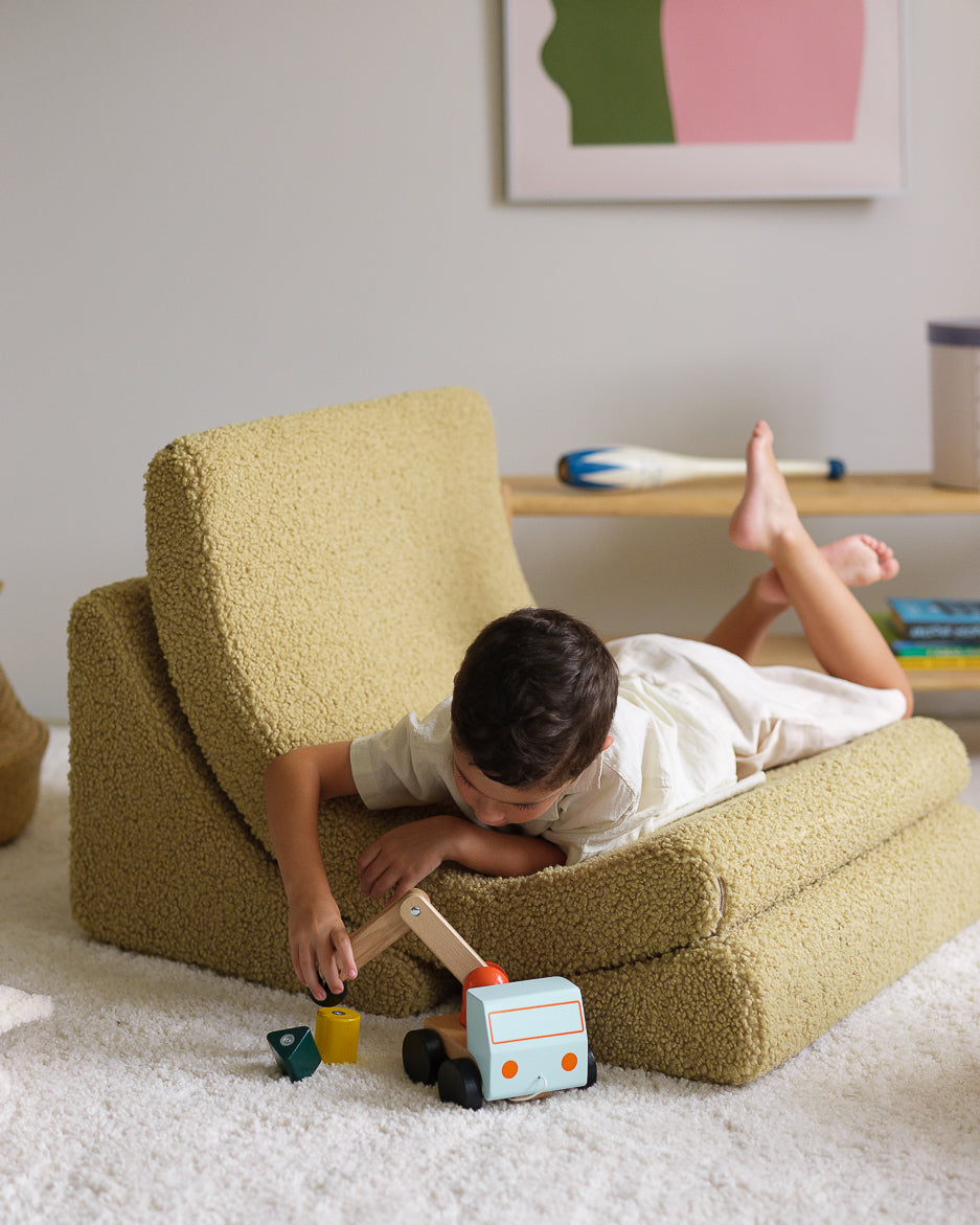Matcha Moon Chair - Poltrona Morbida in Tessuto Teddy