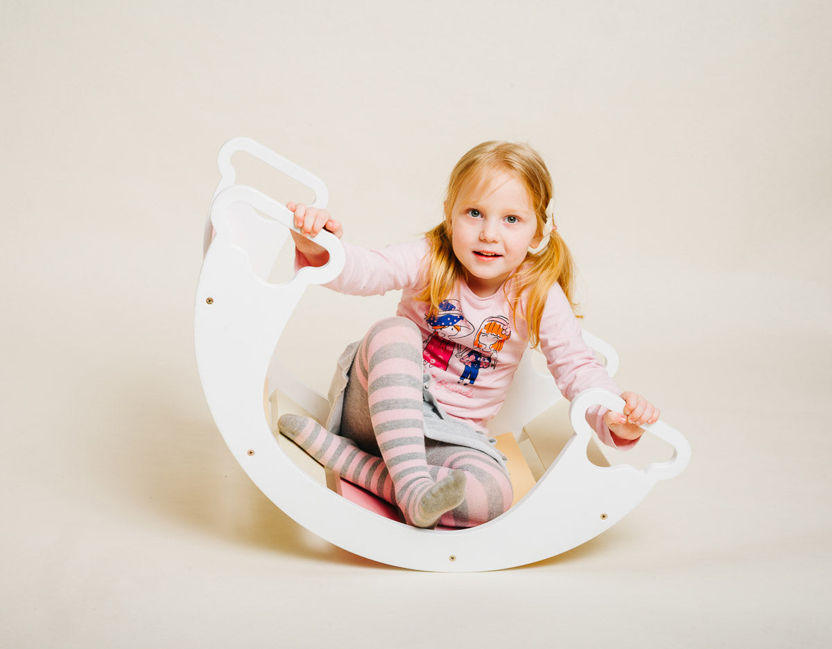 Dondolo Multifunzionale The Swing Rainbow Bianco e Gelato - Gioco Sensoriale e Motorio per Bambini