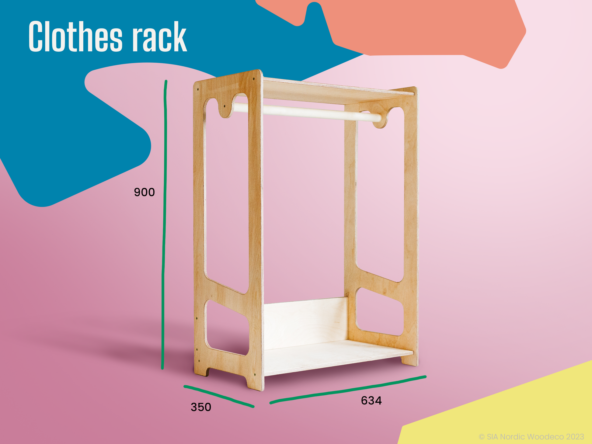 Appendiabiti Montessori per Bambini - Legno Naturale