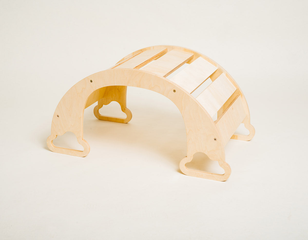 Dondolo Multifunzionale The Swing Rainbow Legno Naturale - Gioco Sensoriale e Motorio per Bambini