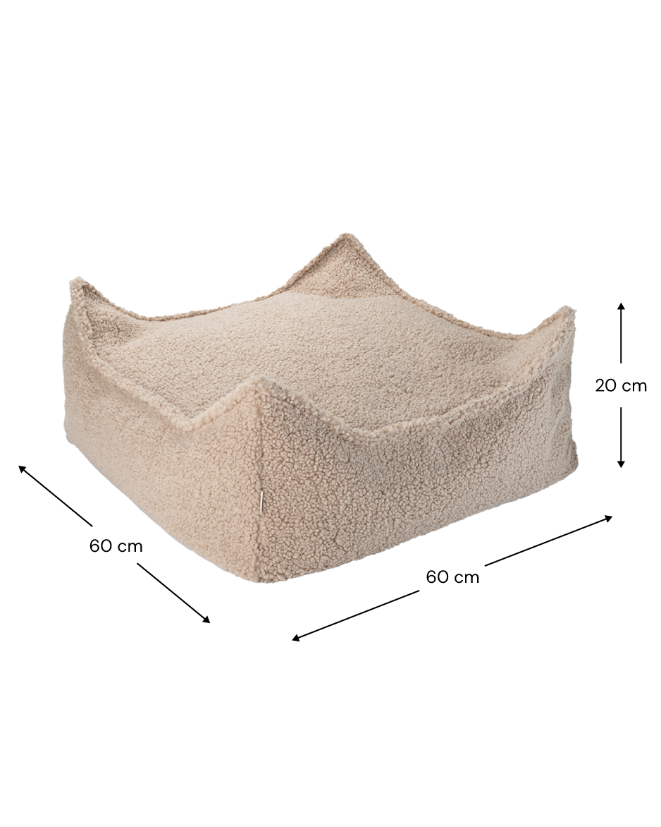 Biscuit Square Ottoman - Pouf Quadrato in Tessuto Teddy