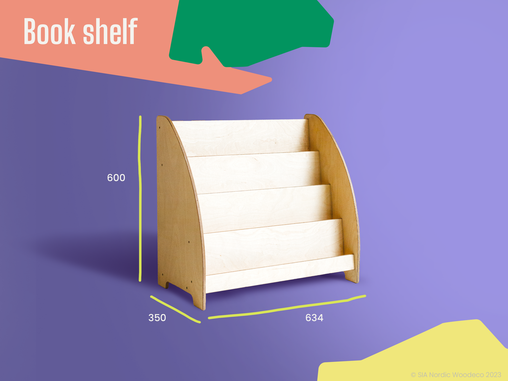 Scaffale Montessori per Libri - Legno Naturale