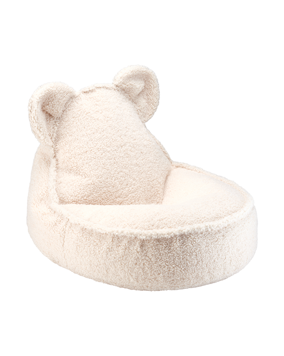 Cream White Bear Beanbag - Poltrona a Sacco con Orecchie da Orso