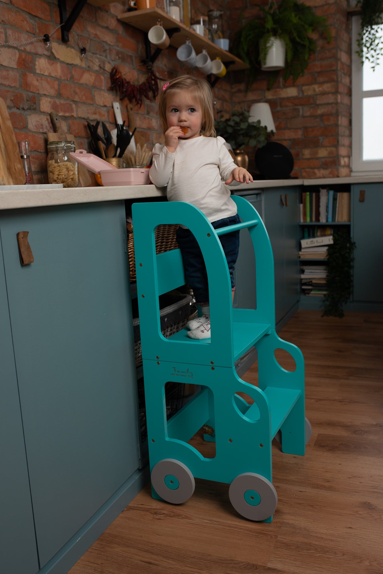 Sgabello Montessori multifunzionale Blu - Torre di apprendimento trasformabile