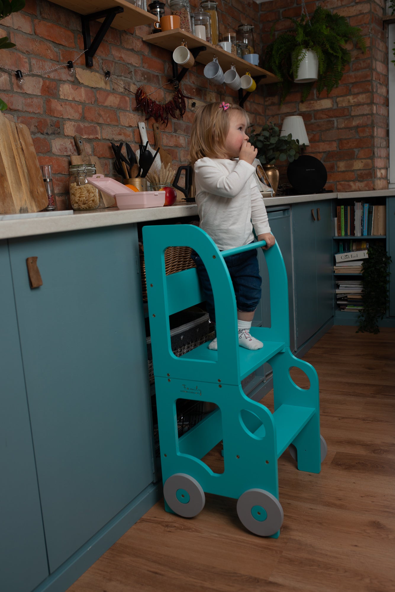 Sgabello Montessori multifunzionale Blu - Torre di apprendimento trasformabile