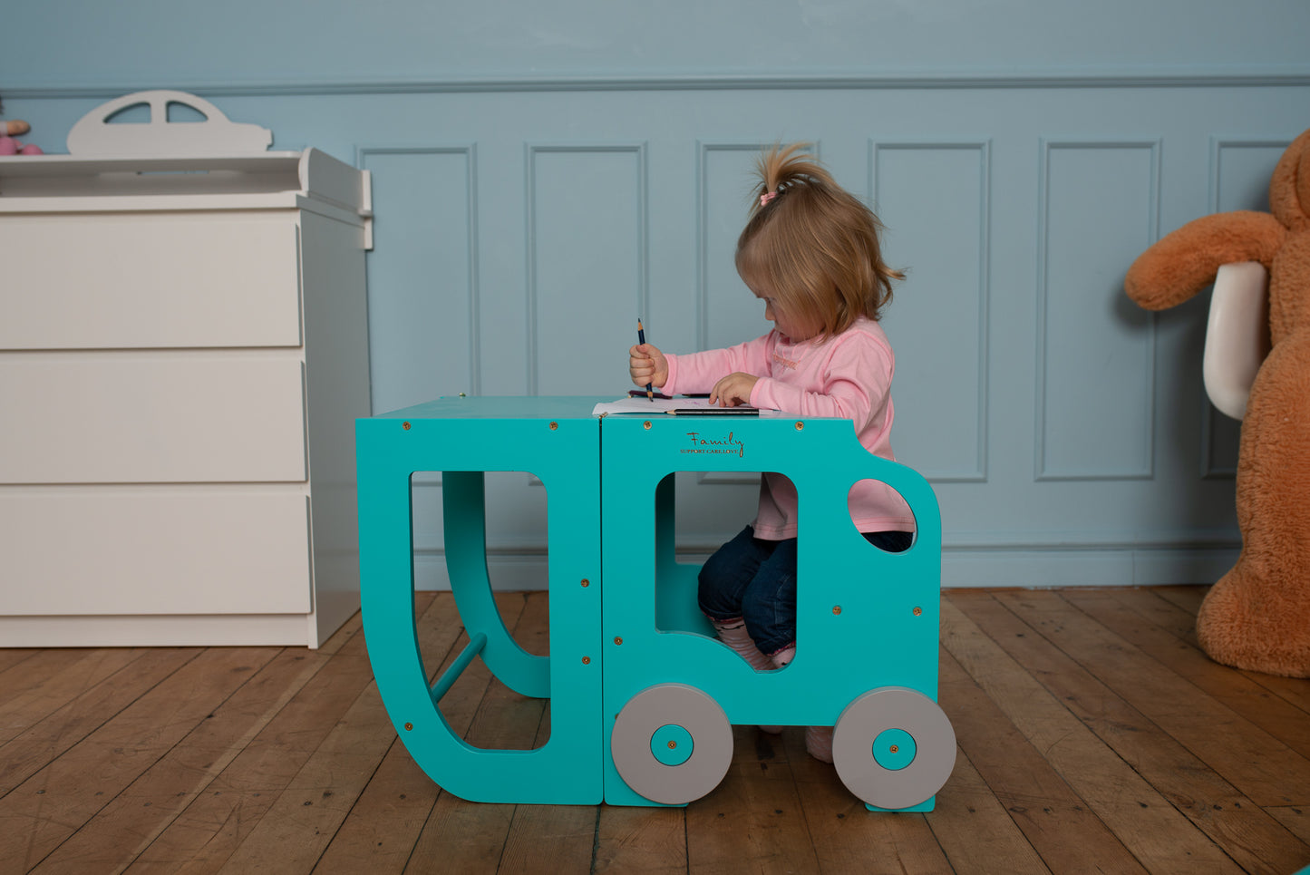 Sgabello Montessori multifunzionale Blu - Torre di apprendimento trasformabile