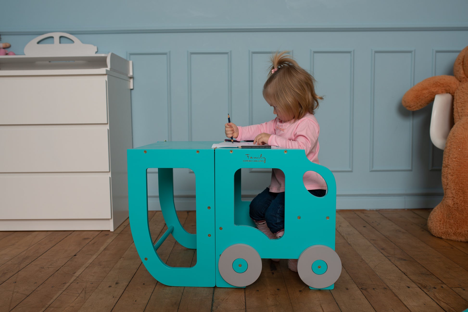 Sgabello Montessori multifunzionale Blu - Torre di apprendimento trasformabile