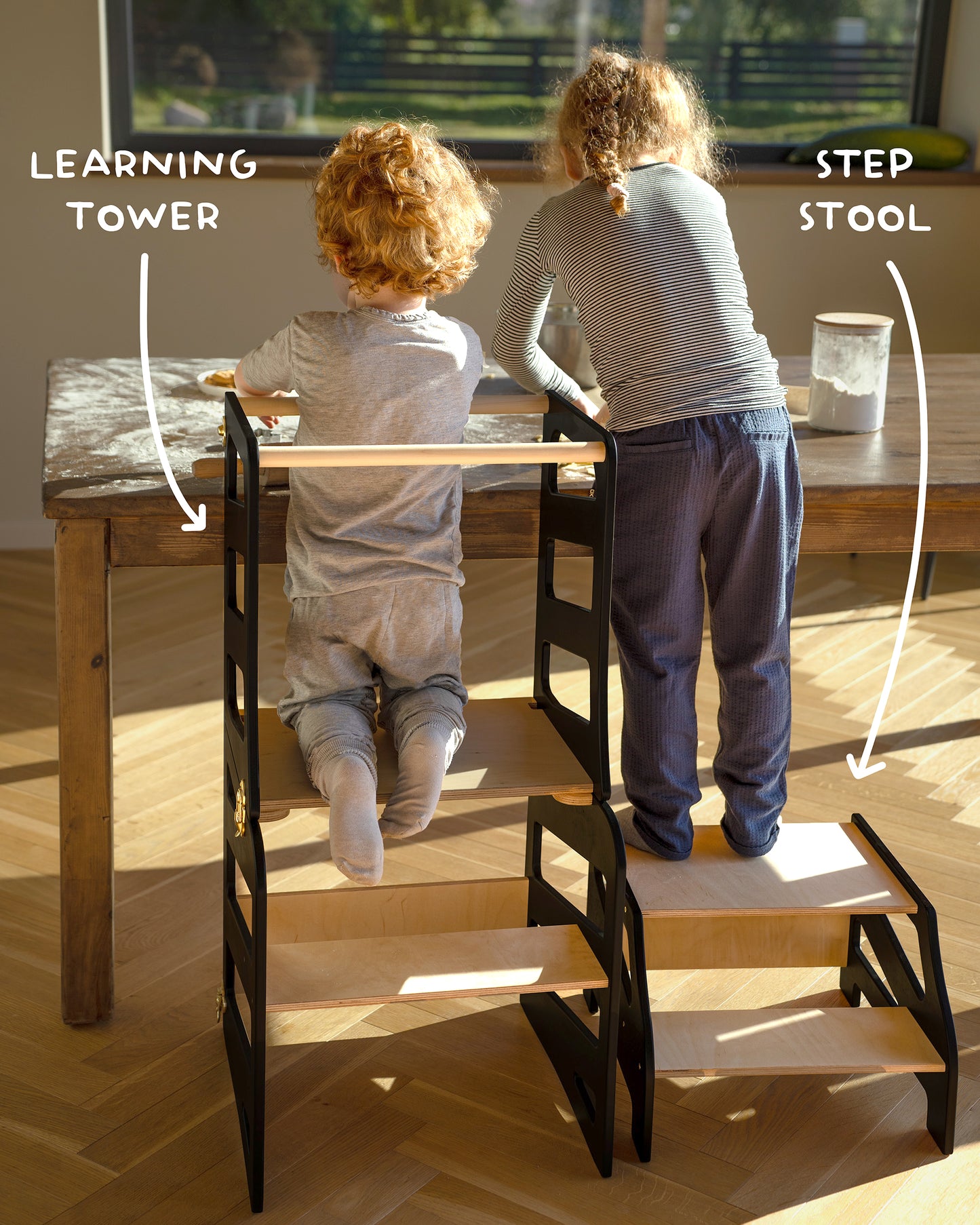 Sgabello Design a Strisce - Nero