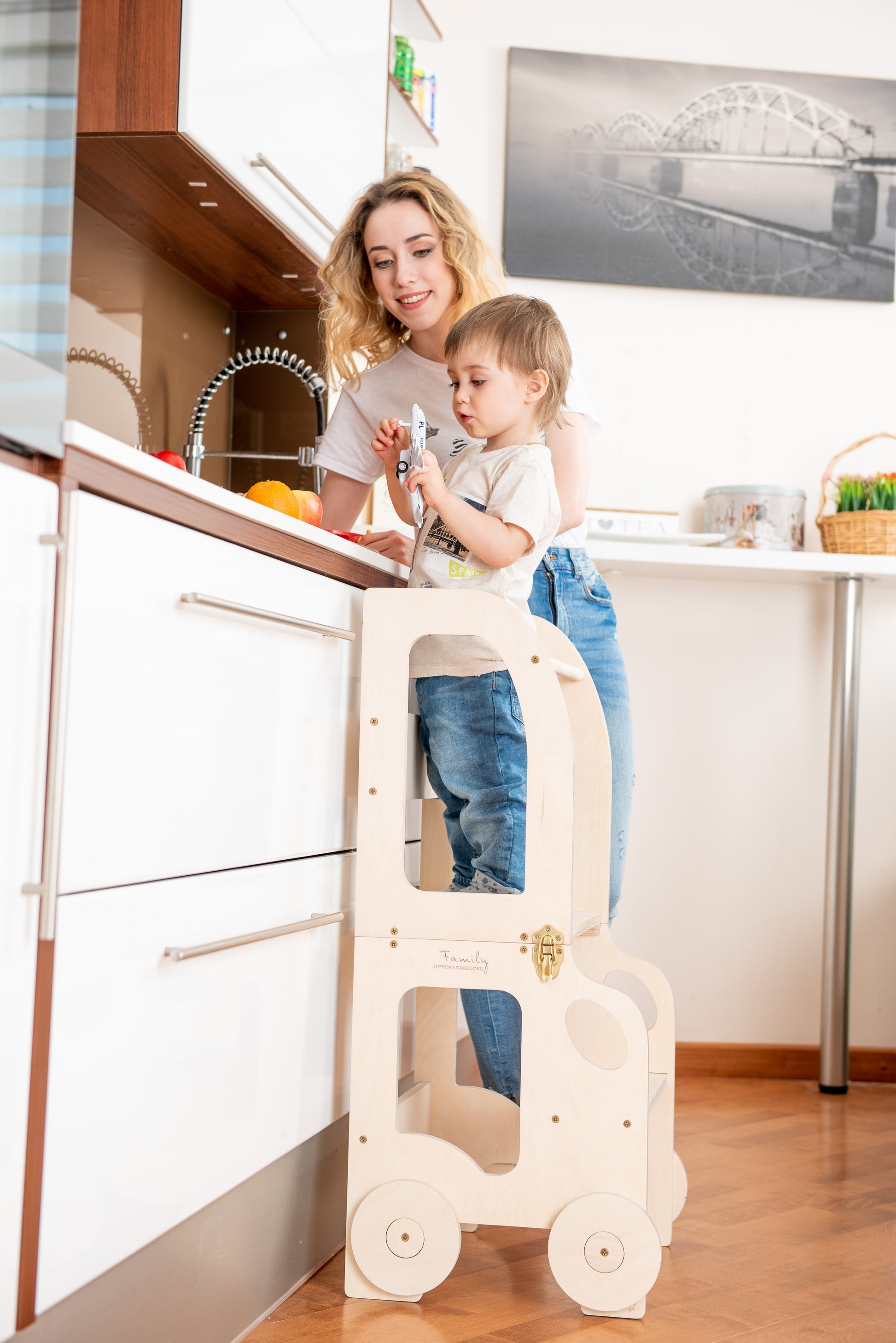 Sgabello Montessori multifunzionale Cerato - Torre di apprendimento trasformabile