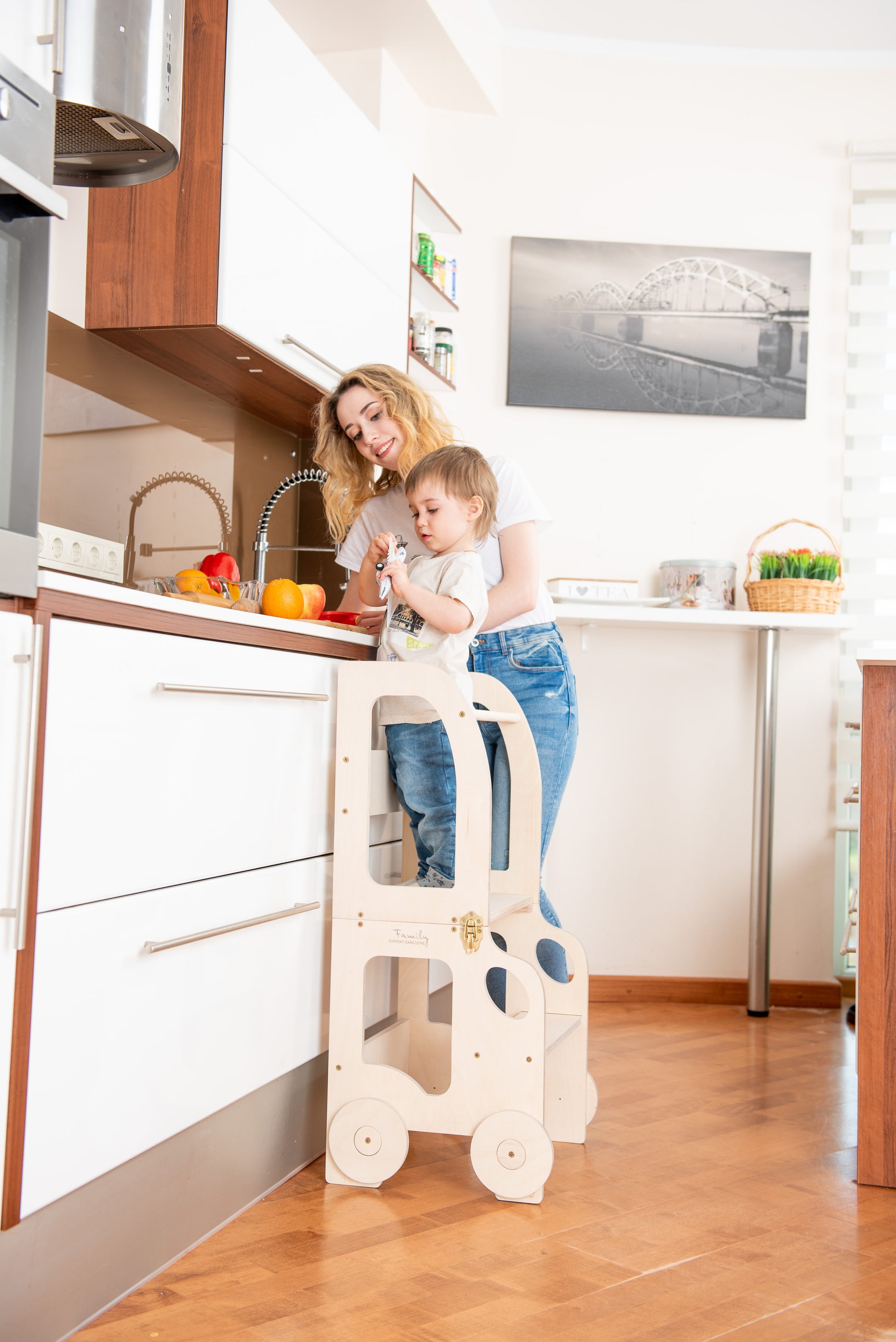 Sgabello Montessori multifunzionale Cerato - Torre di apprendimento trasformabile