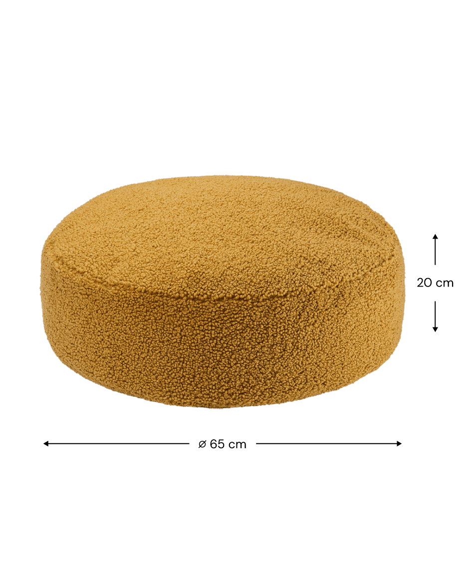 Maple Ottoman - Pouf Rotondo in Tessuto Teddy