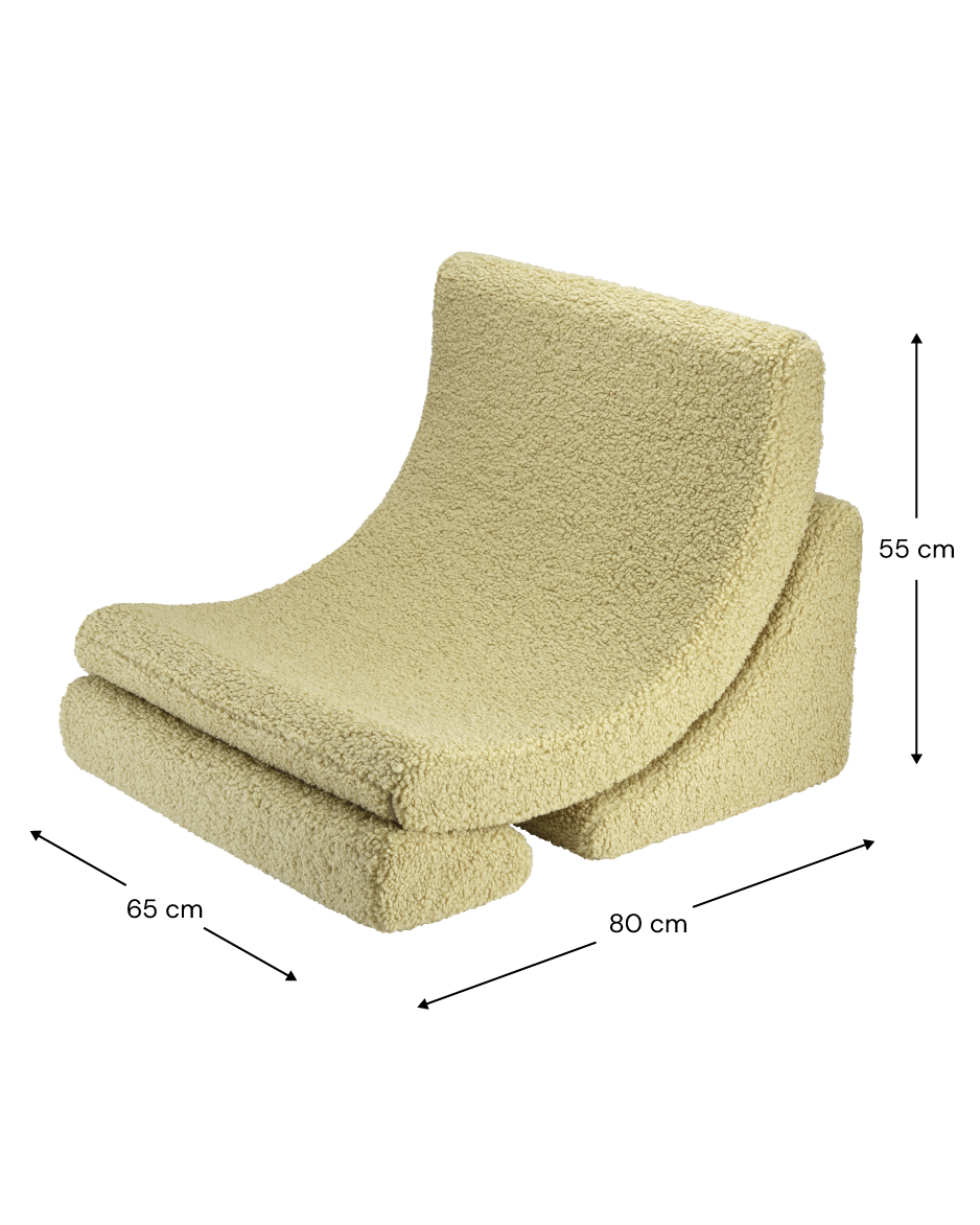 Matcha Moon Chair - Poltrona Morbida in Tessuto Teddy