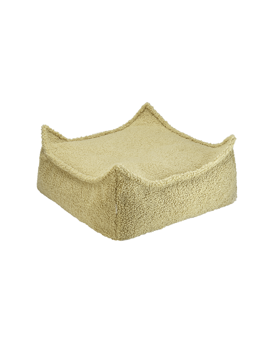 Matcha Square Ottoman - Pouf Quadrato in Tessuto Teddy