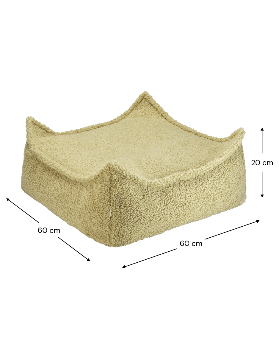 Matcha Square Ottoman - Pouf Quadrato in Tessuto Teddy