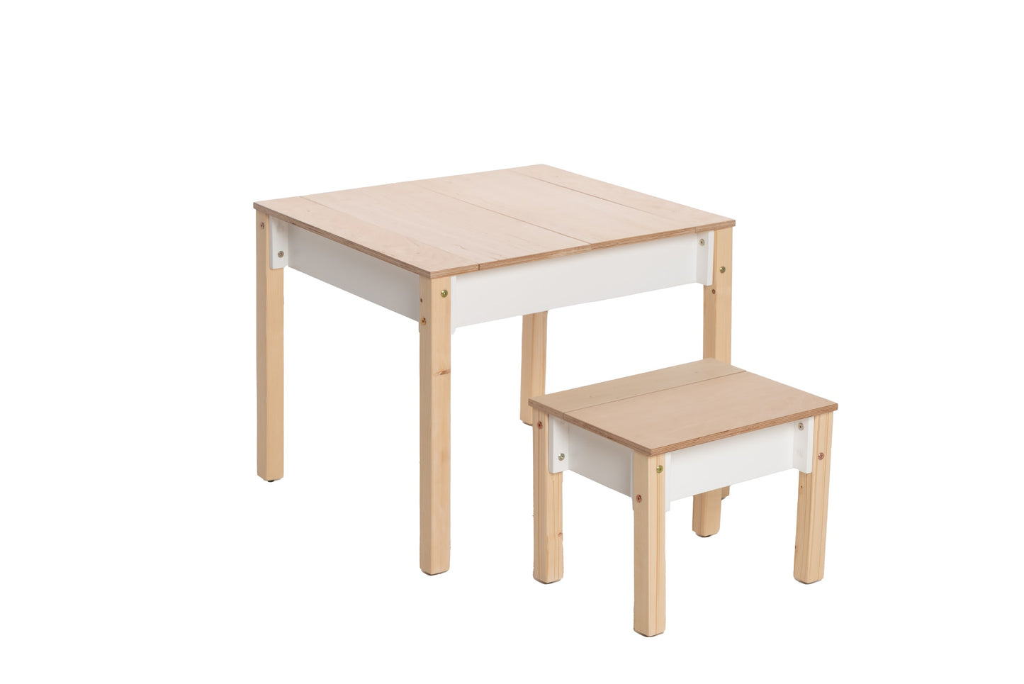 Set Tavolo e Sedia con Contenitore Bianco - Design Intelligente e Salvaspazio per Bambini