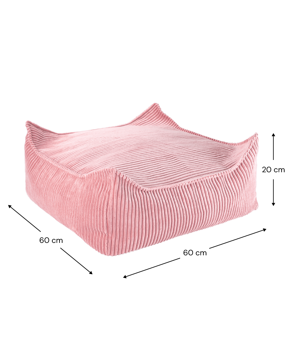 Pink Mousse Square Ottoman - Pouf Quadrato in Velluto a Coste