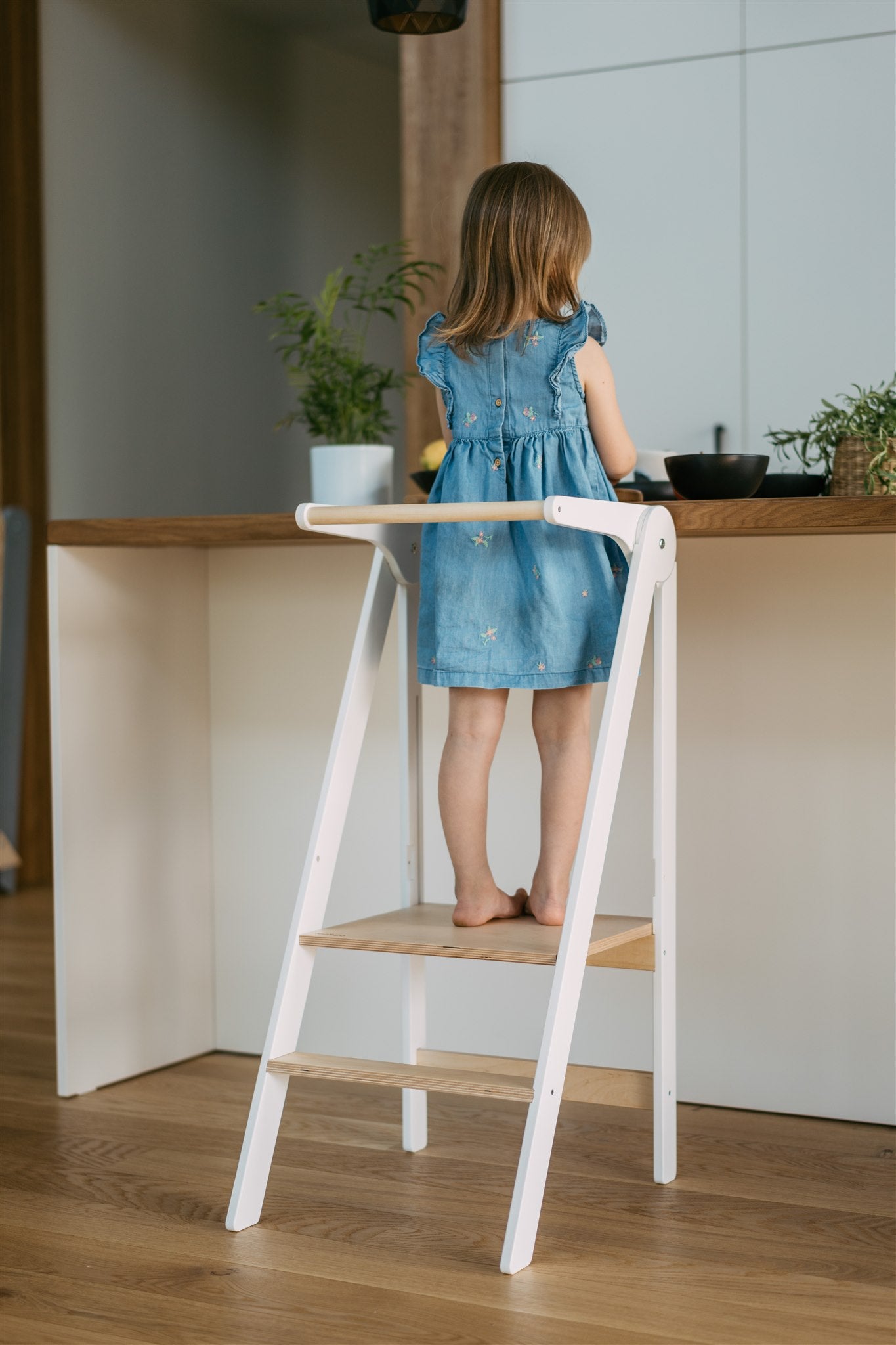 Torre di Apprendimento Pieghevole Ultra Slim Leg&Go - Legno Naturale