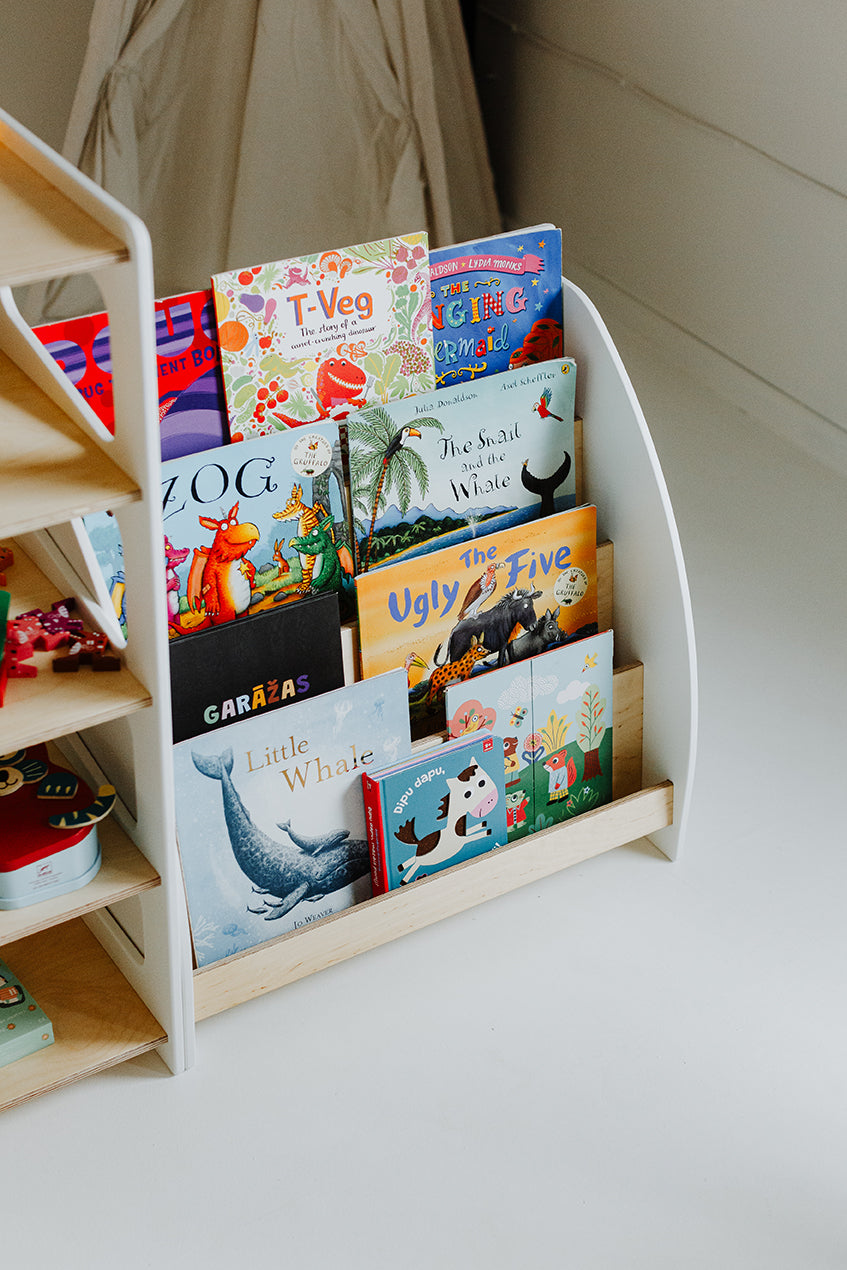 Scaffale Montessori per Libri - Bianco