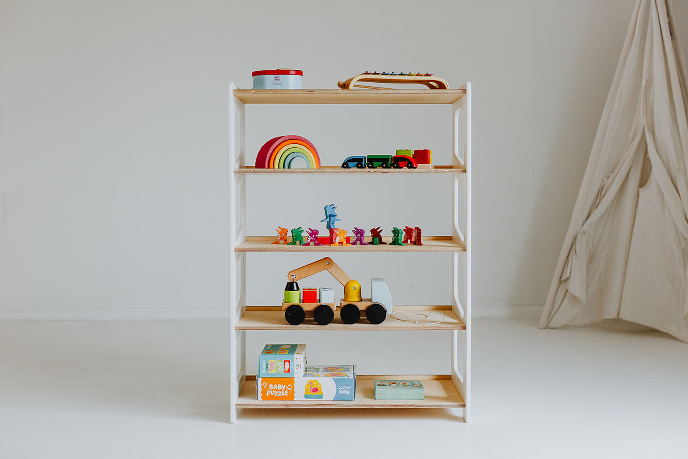 Scaffale Montessori per Giocattoli - Bianco
