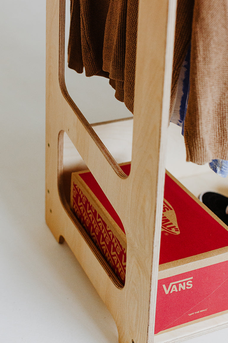 Appendiabiti Montessori per Bambini - Legno Naturale