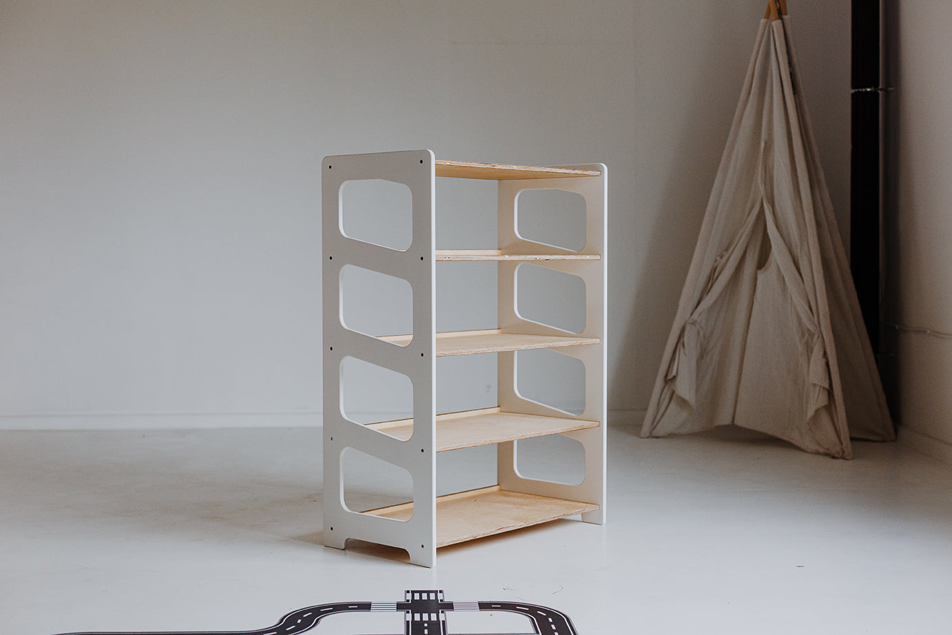 Scaffale Montessori per Giocattoli - Bianco