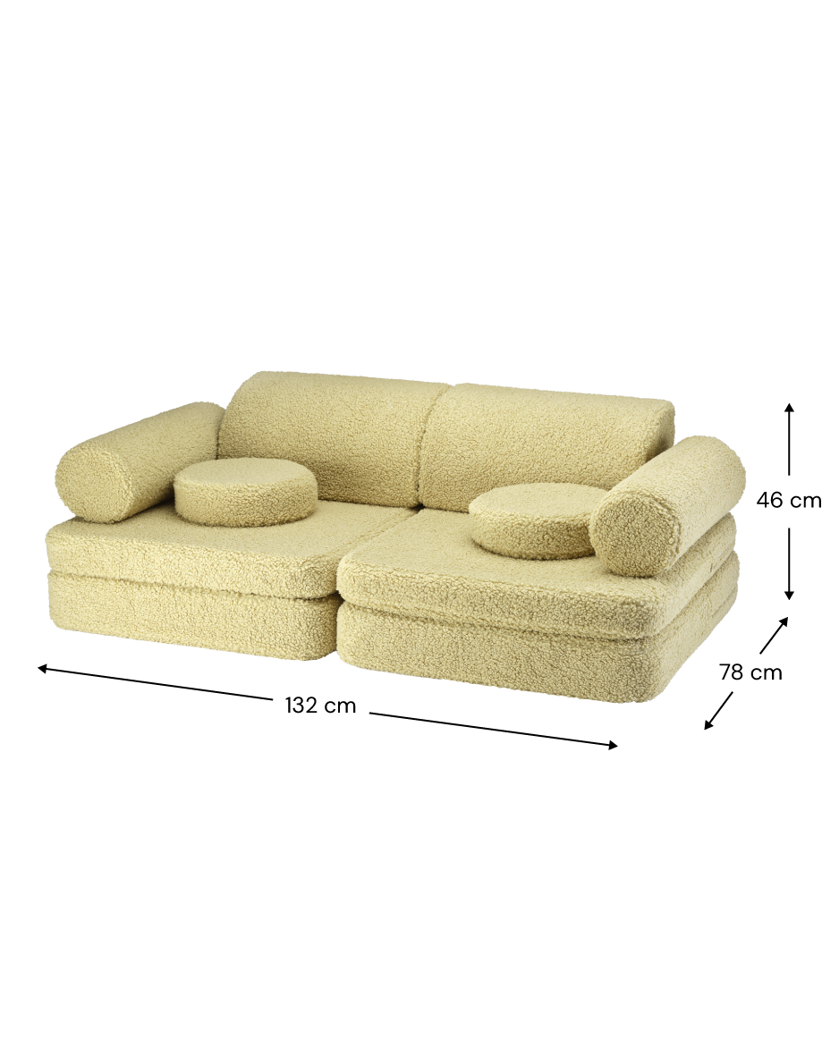Matcha Settee - Divanetto Morbido in Tessuto Teddy