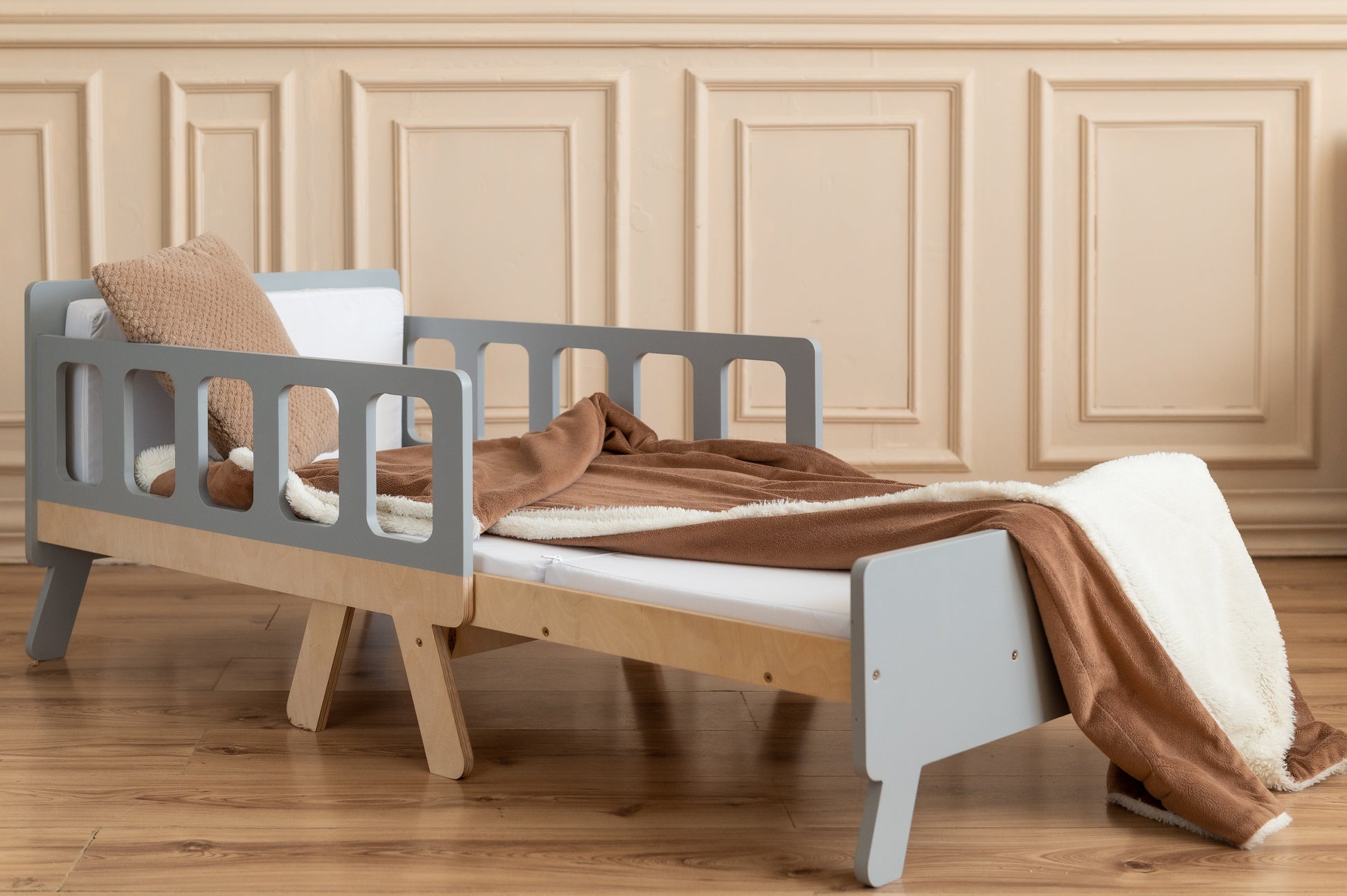 Letto Evolutivo con Materasso Incluso Grigio - Design Funzionale e Compatto