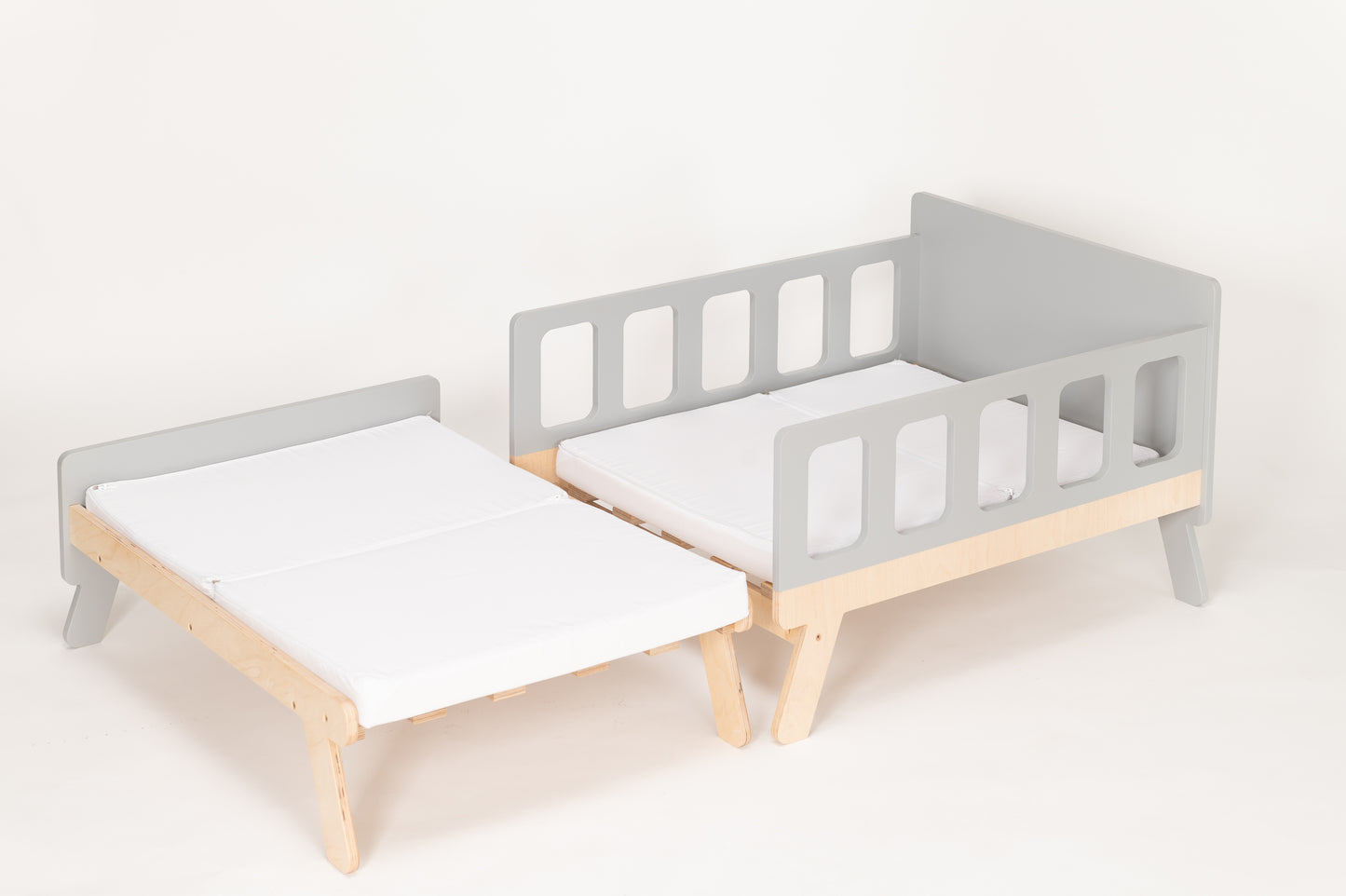 Letto Evolutivo con Materasso Incluso Grigio - Design Funzionale e Compatto