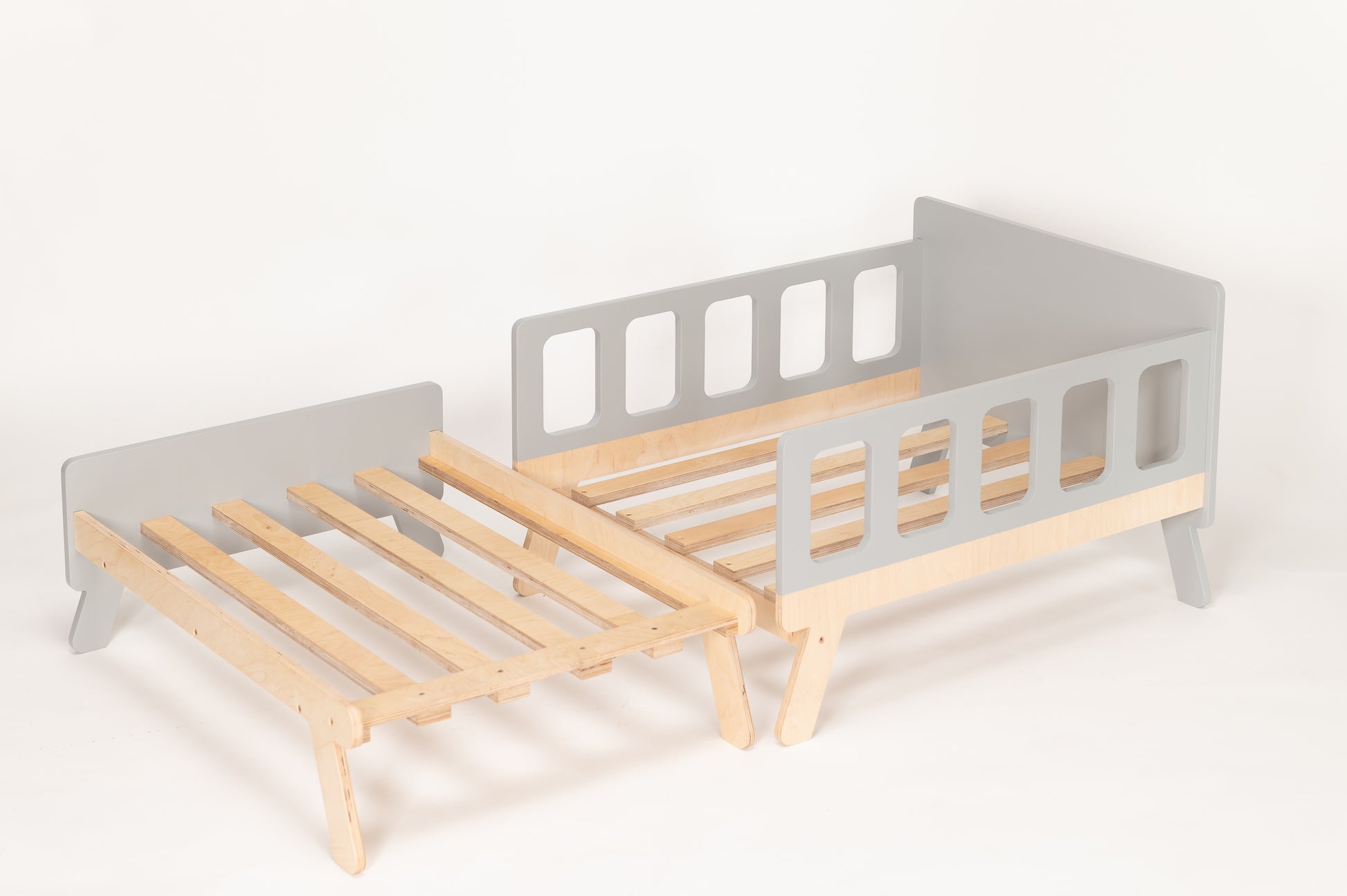 Letto Evolutivo con Materasso Incluso Grigio - Design Funzionale e Compatto