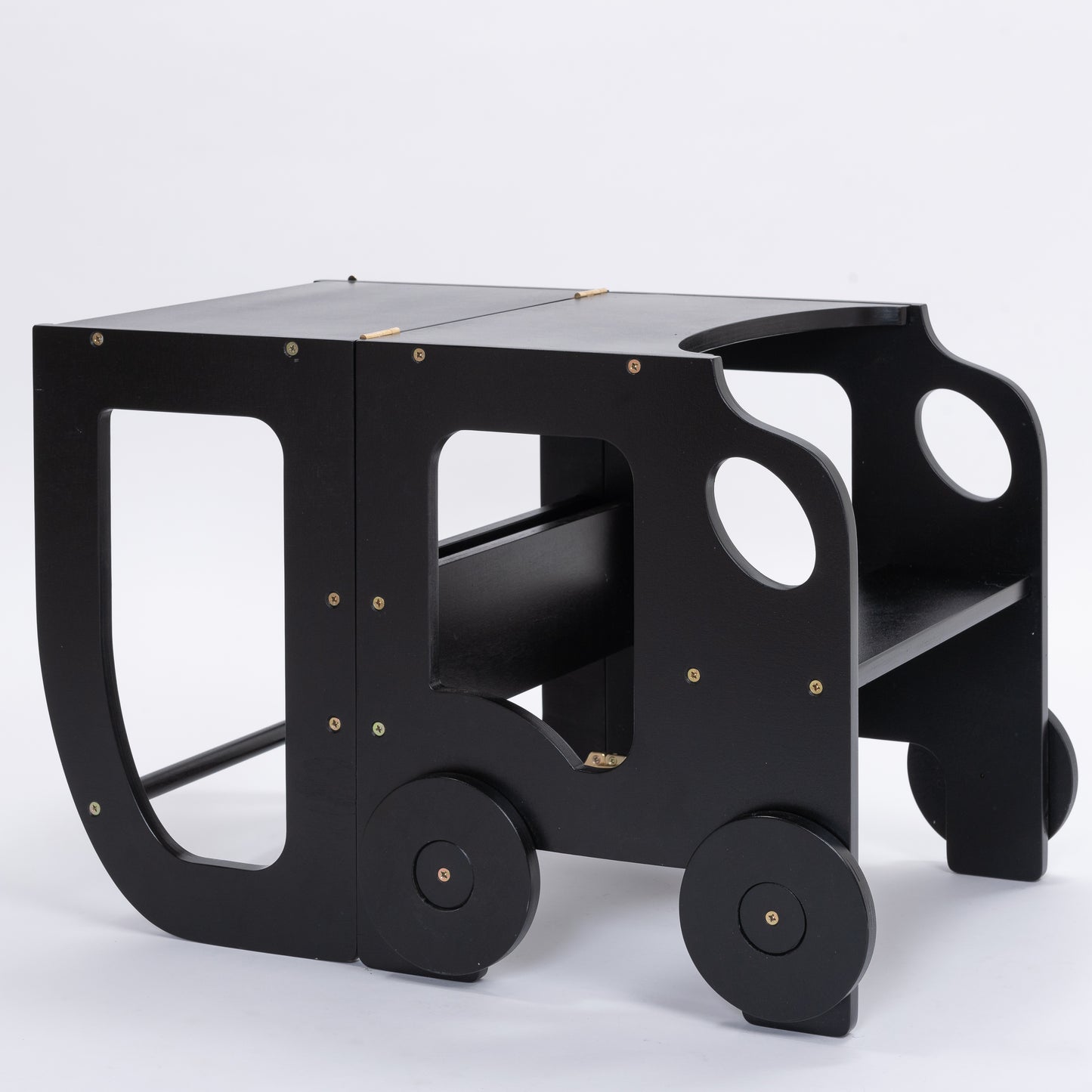 Sgabello Montessori multifunzionale Nero - Torre di apprendimento trasformabile