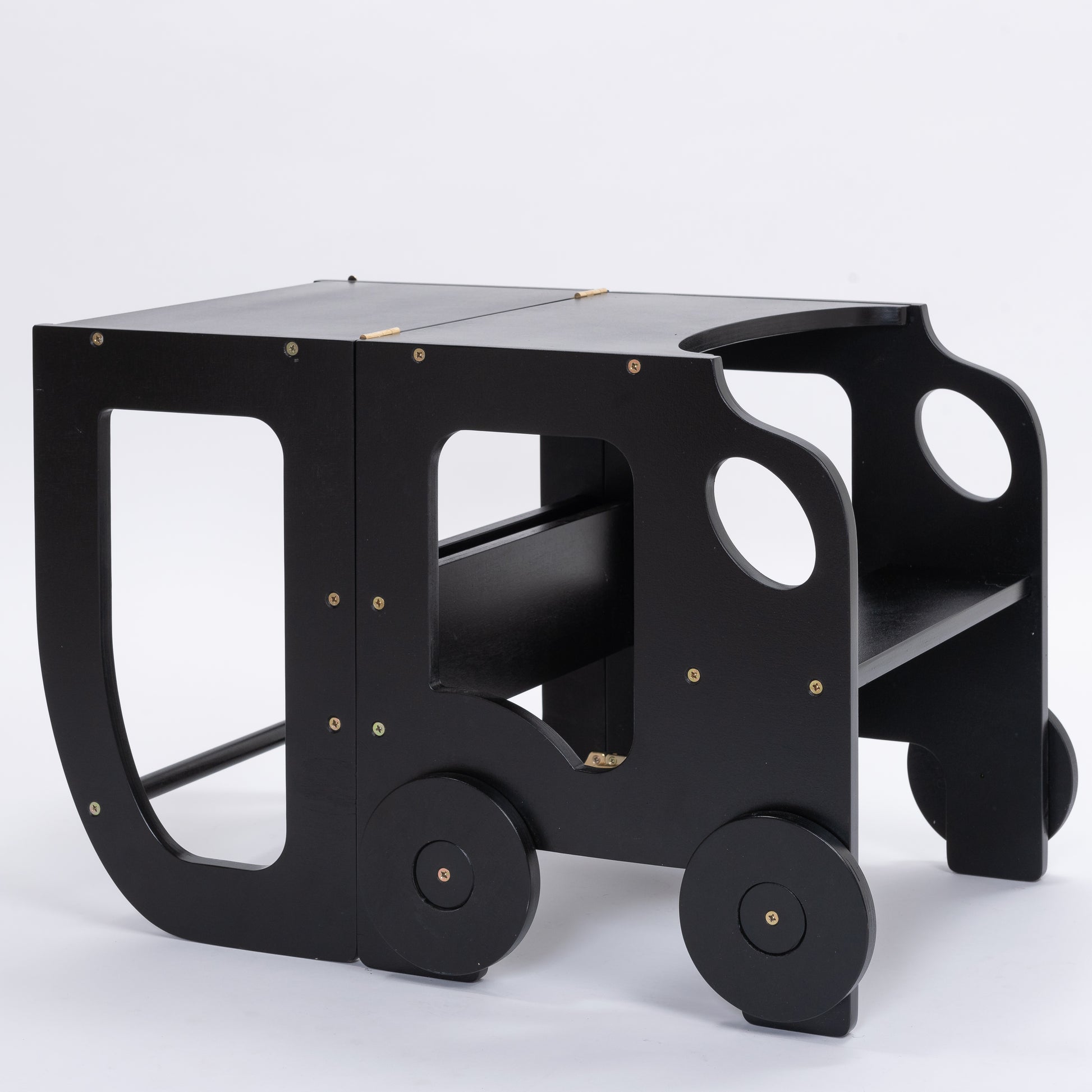 Sgabello Montessori multifunzionale Nero - Torre di apprendimento trasformabile